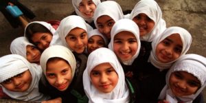 YOUNG STUDENTS AT ISLAMIA PRIMARY SCHOOL IN LONDON, THE FIRST MUSLIM SCHOOL IN THE UK TO BE STATE-FUNDED